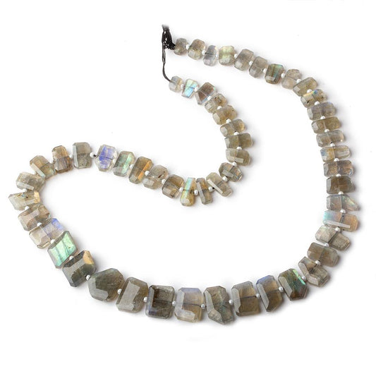 6x4.5-15x8mm Labradorite Side Drilled Bevel Faceted Nuggets 16 inch 55 beads