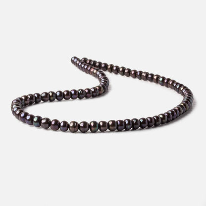 6x4mm Black Peacock Button Freshwater Pearls 15.5 inch 88 pieces