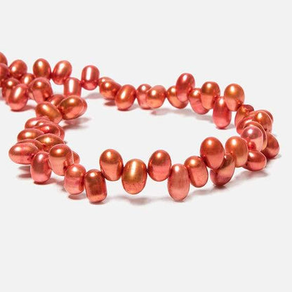 6x4mm Orange Top Drilled Oval Freshwater Pearls 16 inch 78 pcs