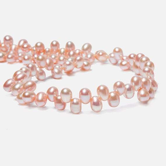 5x7mm Peach Top Drilled Oval Freshwater Pearls 16 inch 78 pcs