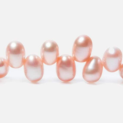 5x7mm Peach Top Drilled Oval Freshwater Pearls 16 inch 78 pcs
