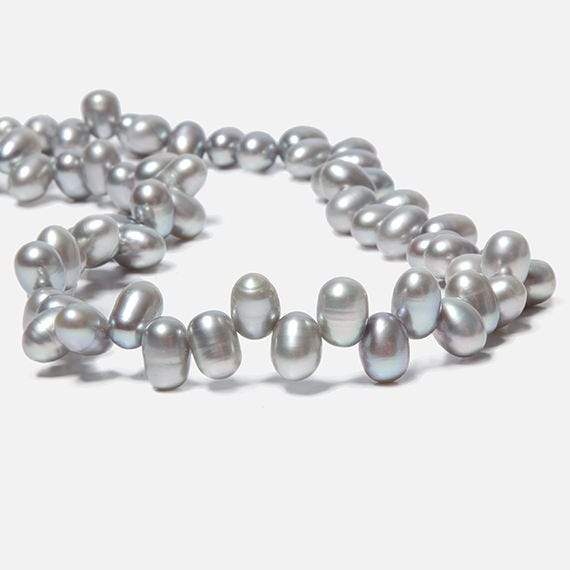 6x4mm Silver Top Drill Oval Freshwater Pearl 16 inch 78 pieces