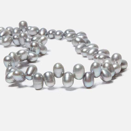 6x4mm Silver Top Drill Oval Freshwater Pearl 16 inch 78 pieces