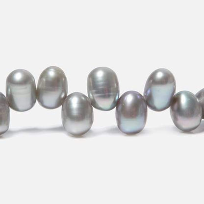 6x4mm Silver Top Drill Oval Freshwater Pearl 16 inch 78 pieces