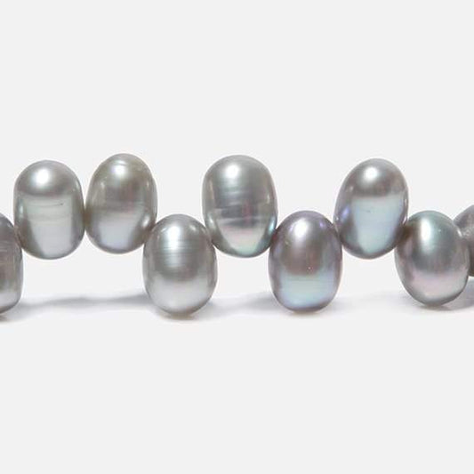 6x4mm Silver Top Drill Oval Freshwater Pearl 16 inch 78 pieces