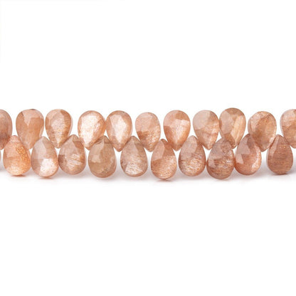 6x4mm Sunstone & Moonstone Micro Faceted Pears 7.5 inch 78 Beads AAA