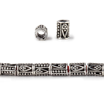 6x4mm Teardrop Design Tube Beads 8 inch 33 pieces