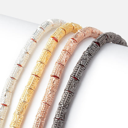 6x4mm Teardrop Design Tube Beads 8 inch 33 pieces