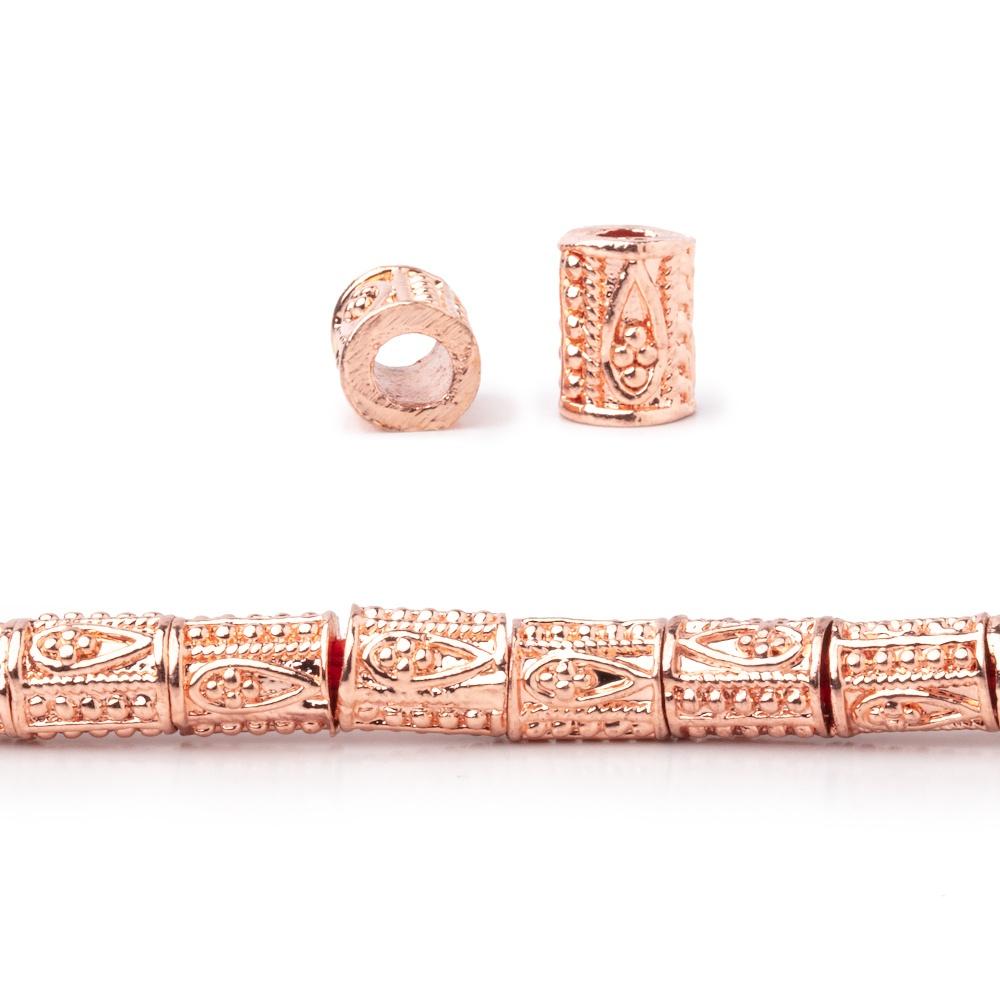 6x4mm Teardrop Design Tube Beads 8 inch 33 pieces