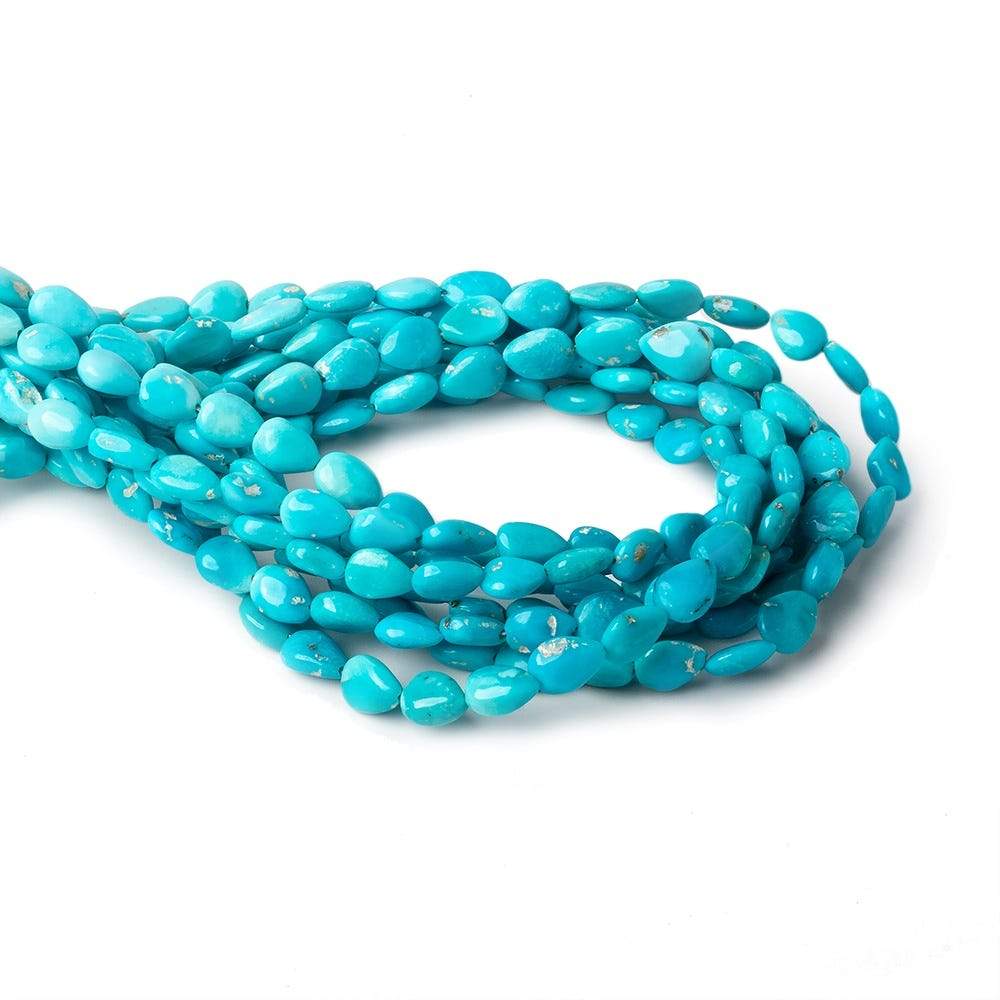 6x4mm Turquoise straight drilled plain pears 8 inch 36 beads