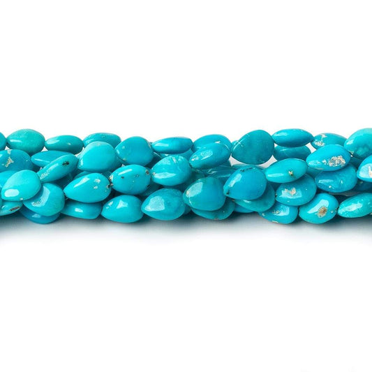 6x4mm Turquoise straight drilled plain pears 8 inch 36 beads