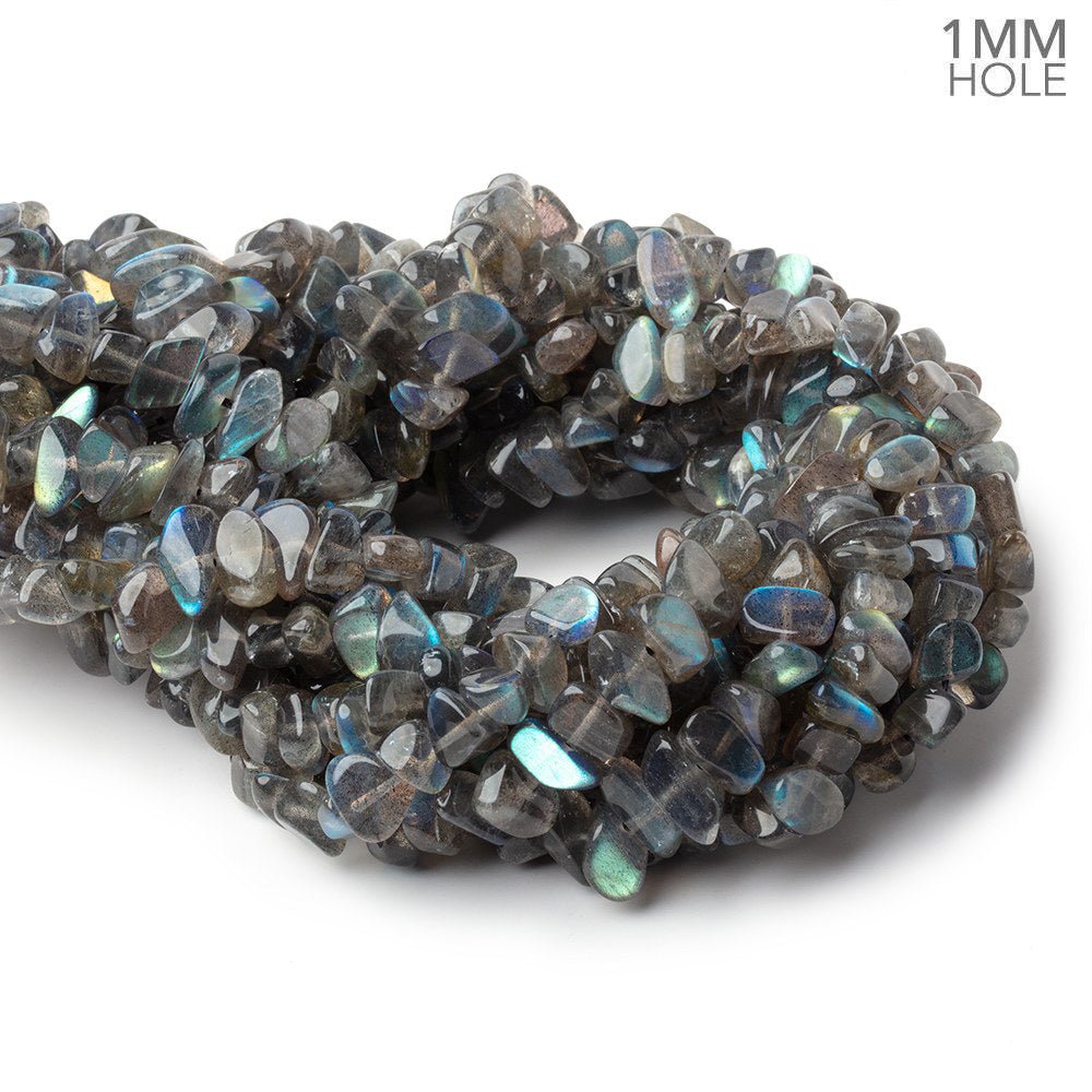 6x5-10x4mm Labradorite Plain Nugget 16 inch 78 Beads 1mm Hole