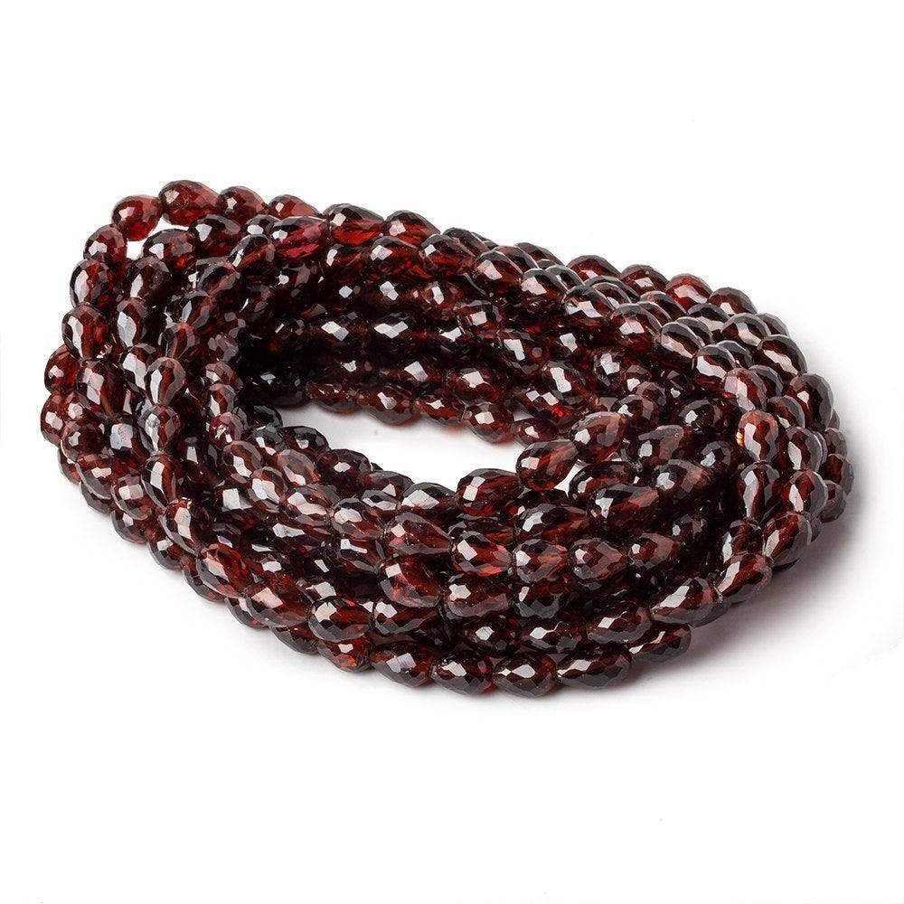 6x5-10x6mm Garnet Straight Drilled Faceted Tear Drops 16 inch 46 pieces AA