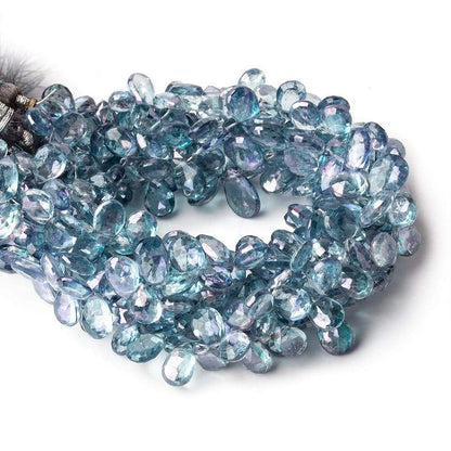 5x7mm Mystic Blue Topaz faceted pear beads 8 inch 63 pieces