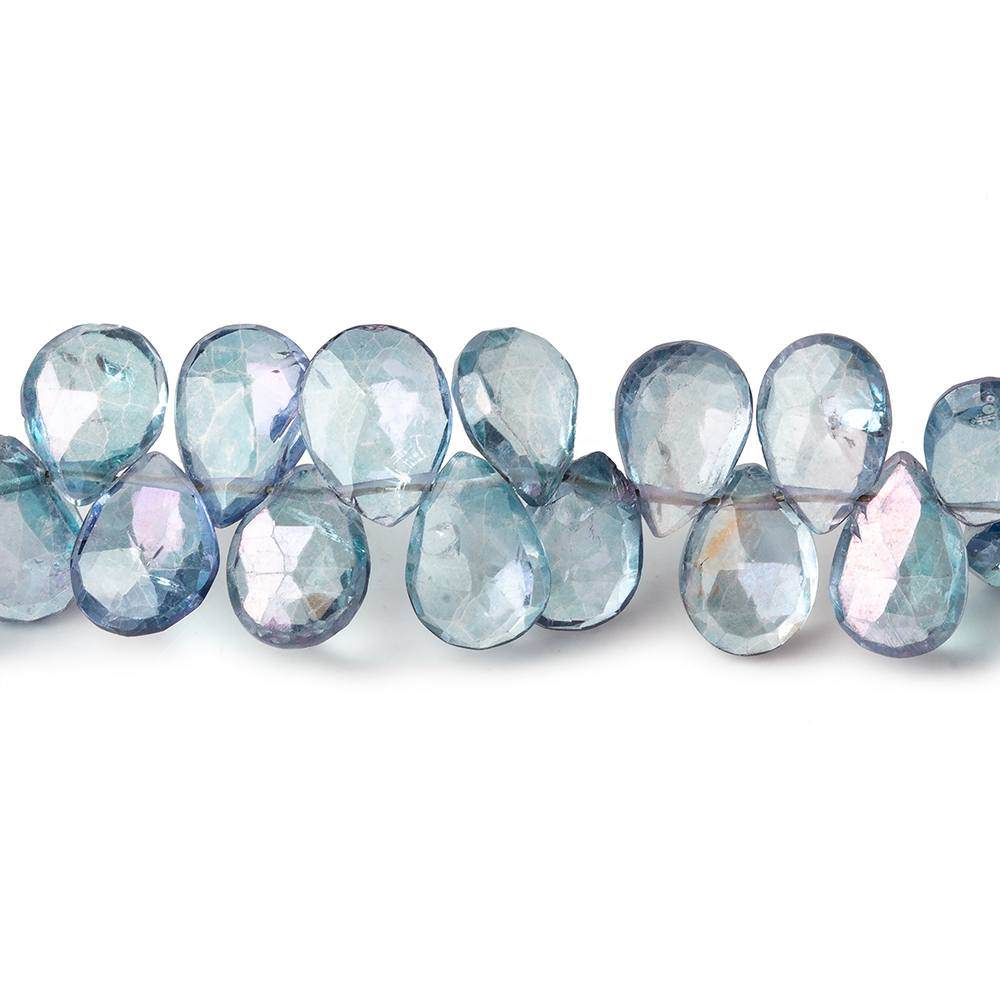 5x7mm Mystic Blue Topaz faceted pear beads 8 inch 63 pieces