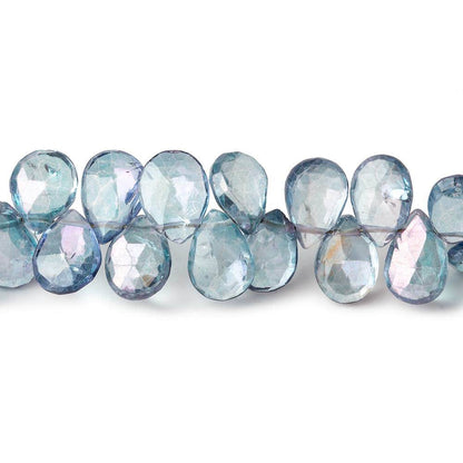5x7mm Mystic Blue Topaz faceted pear beads 8 inch 63 pieces