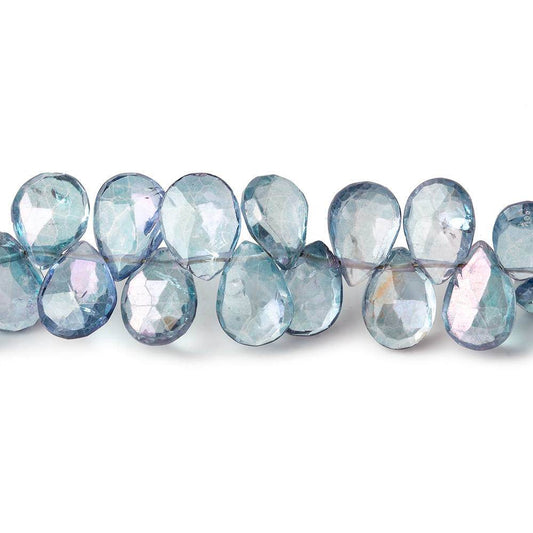 5x7mm Mystic Blue Topaz faceted pear beads 8 inch 63 pieces