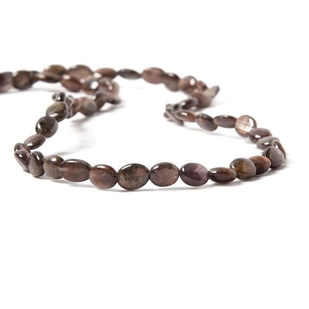 6x5-10x8mm Chocolate Sapphire plain oval beads 19 inches 62 pieces AAA