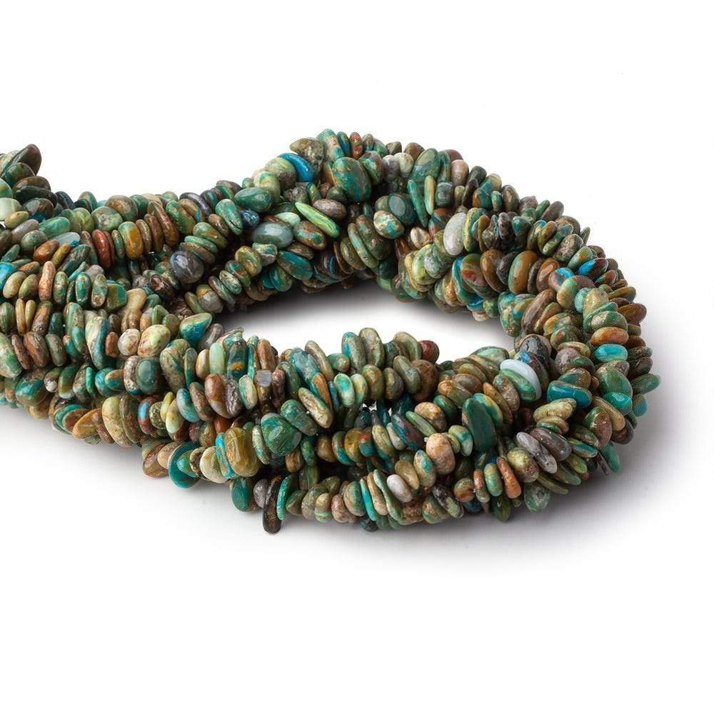 6x5-11x6mm Blue Peruvian Opal ( Opalina )  plain chip nugget beads 16 inch