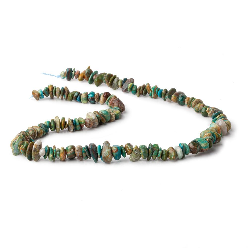 6x5-11x6mm Blue Peruvian Opal ( Opalina )  plain chip nugget beads 16 inch