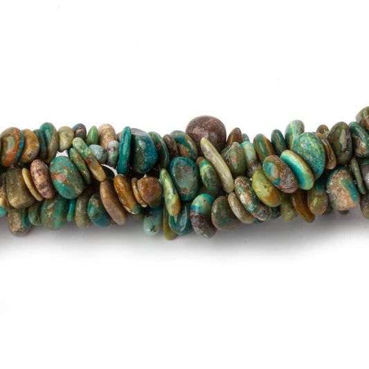 6x5-11x6mm Blue Peruvian Opal ( Opalina )  plain chip nugget beads 16 inch