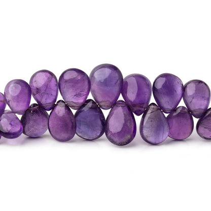 6x5-11x8mm Amethyst Plain Pear Beads 5.5 inch 58 pieces