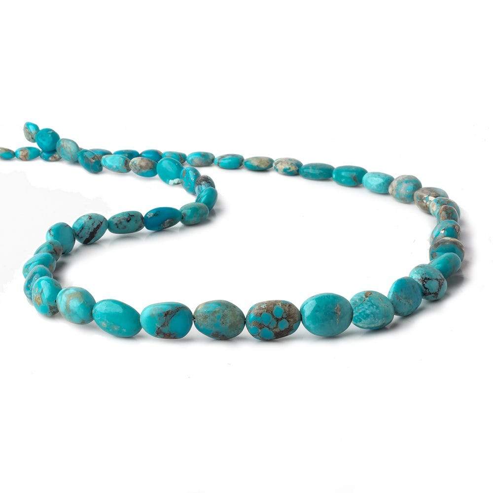 6x5-11x9mm Sleeping Beauty Turquoise with Pyrite plain nugget beads 17.5 inch 50 pcs