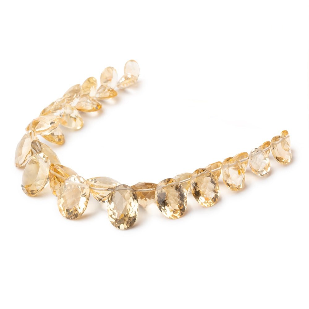 6x5-12x9mm Citrine Pavilion Faceted Oval Beads 5.5 inch 29 pieces AAA