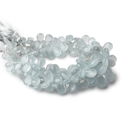 6x5-13x9mm Aquamarine Plain Pear Beads 8 inch 54 pieces AAA