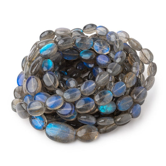 6x5-14x9mm Labradorite Plain Oval Beads 18 inch 48 pieces AAA