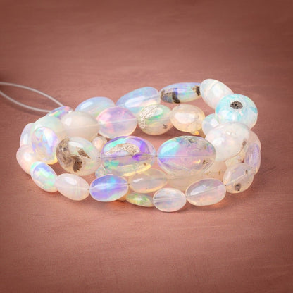 6x5-17x12mm Ethiopian Opal Plain Nugget Beads 20 inch 45 pieces AA