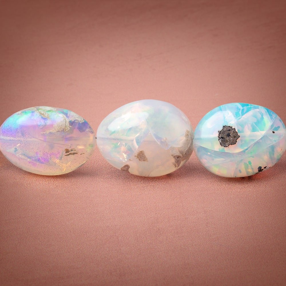 6x5-17x12mm Ethiopian Opal Plain Nugget Beads 20 inch 45 pieces AA