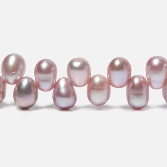 6x5-7x5mm Ice Pink Top Drilled Oval Freshwater Pearls 16 inch 96 pieces