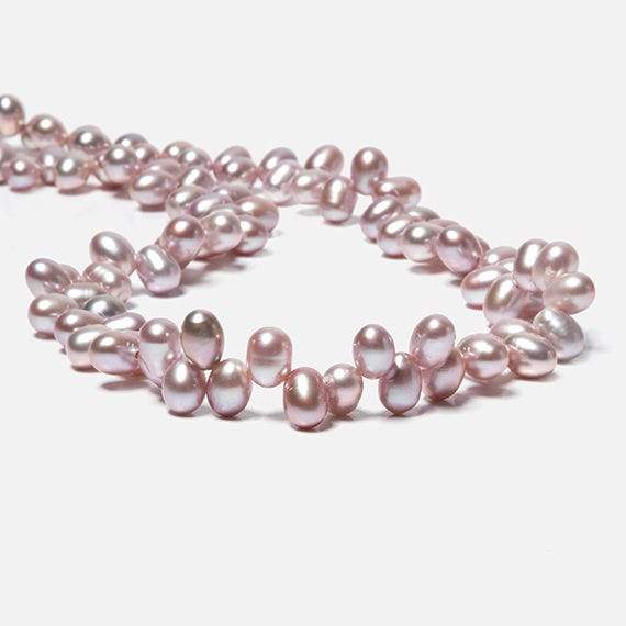 6x5-7x5mm Ice Pink Top Drilled Oval Freshwater Pearls 16 inch 96 pieces