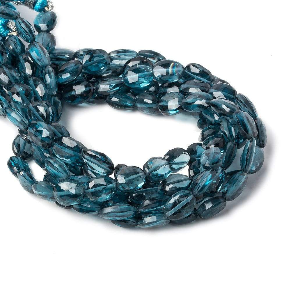 6x5-7x5mm London Blue Topaz Faceted Oval Beads AA Grade 8 inch 30 beads