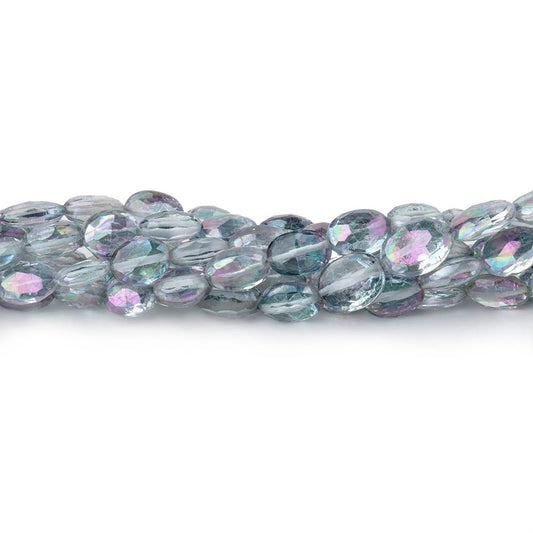 6x5-7x5mm Mystic Grey Topaz Faceted Oval Beads 8 inch 28 pieces
