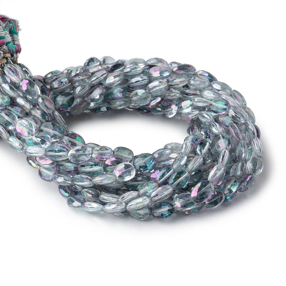 6x5-7x5mm Mystic Grey Topaz Faceted Oval Beads 8 inch 28 pieces