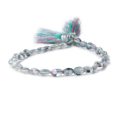 6x5-7x5mm Mystic Grey Topaz Faceted Oval Beads 8 inch 28 pieces