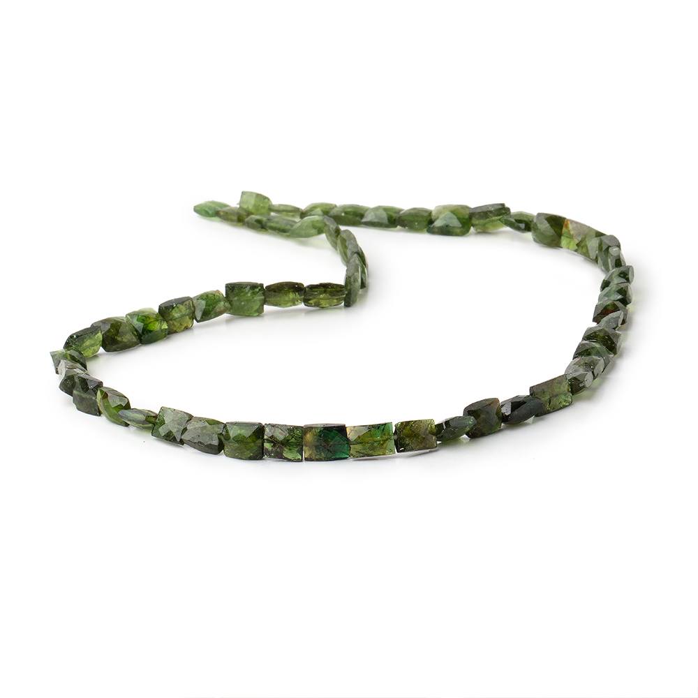 4x6mm Chrome Green Tourmaline Faceted Rectangles 15 inch 56 Beads