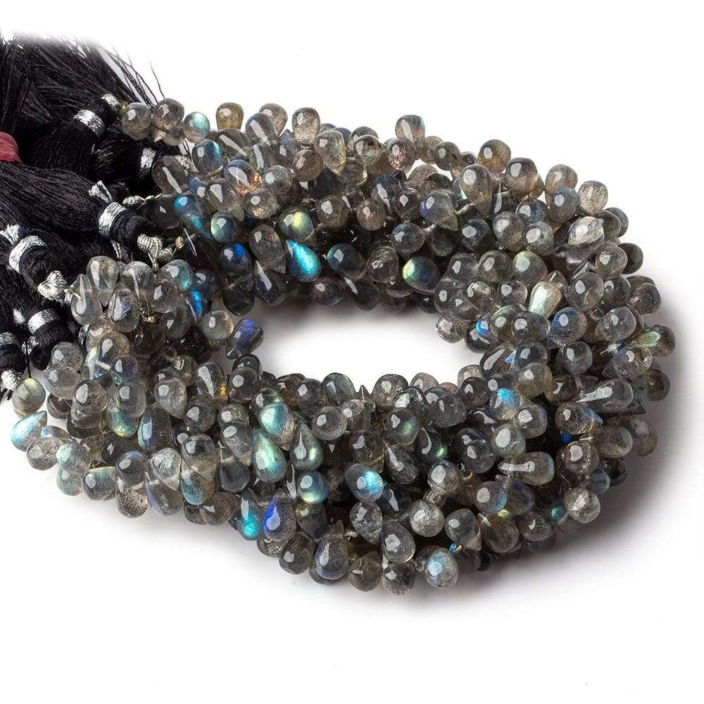 6x5-8x5mm Labradorite Plain Tear Drop Beads 8 inch 70 pieces