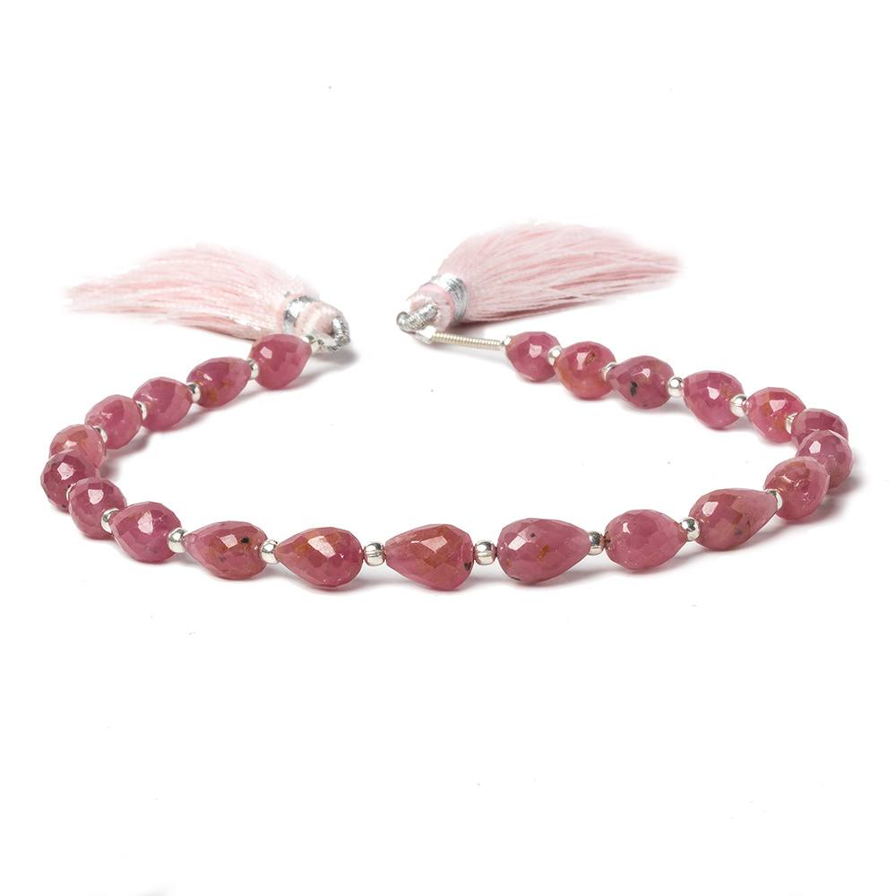 6x5-8x5mm Ruby Straight drilled Tear Drop Beads 8.25 inch 22 pieces