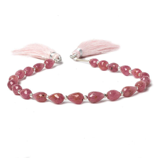 6x5-8x5mm Ruby Straight drilled Tear Drop Beads 8.25 inch 22 pieces