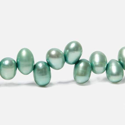 6x5-8x6mm Mint Green Top Drilled Oval Freshwater Pearls 16 inch 84 pieces