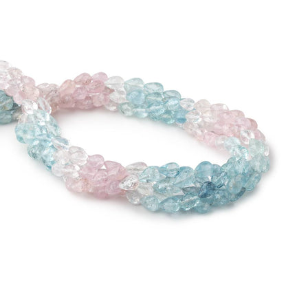 6x5-8x6mm Multi Color Beryl Faceted Tear Drop Beads 18 inch 57 pieces AA