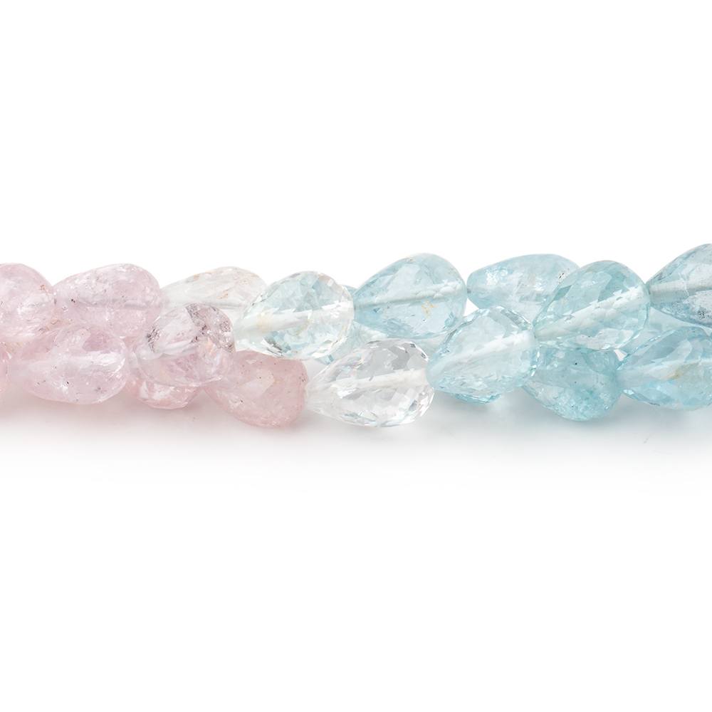 6x5-8x6mm Multi Color Beryl Faceted Tear Drop Beads 18 inch 57 pieces AA