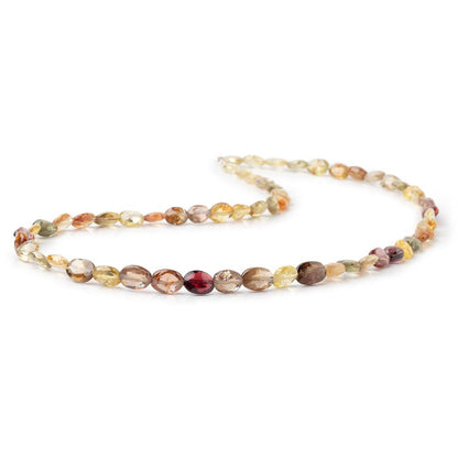 6x5-8x6mm Multi Color Golden Zircon Faceted Oval 16 inch 58 Beads AA