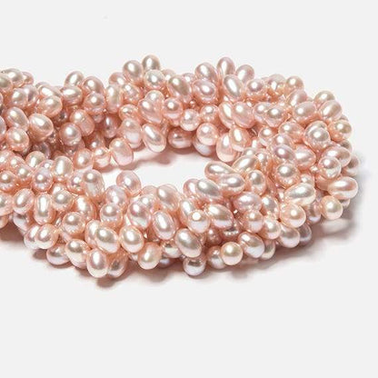 5x7mm Pink Top Drilled Oval Freshwater Pearls 16 inch 77 pieces