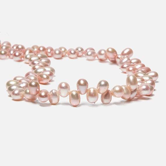 5x7mm Pink Top Drilled Oval Freshwater Pearls 16 inch 77 pieces
