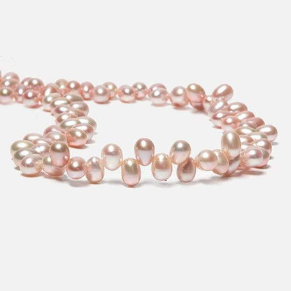 5x7mm Pink Top Drilled Oval Freshwater Pearls 16 inch 77 pieces