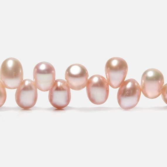 5x7mm Pink Top Drilled Oval Freshwater Pearls 16 inch 77 pieces